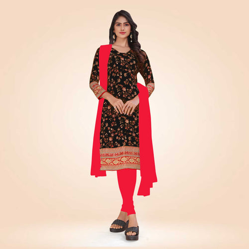 Brown and Orange Women's Premium Italian Silk Floral Print Institution Uniform Salwar Kameez