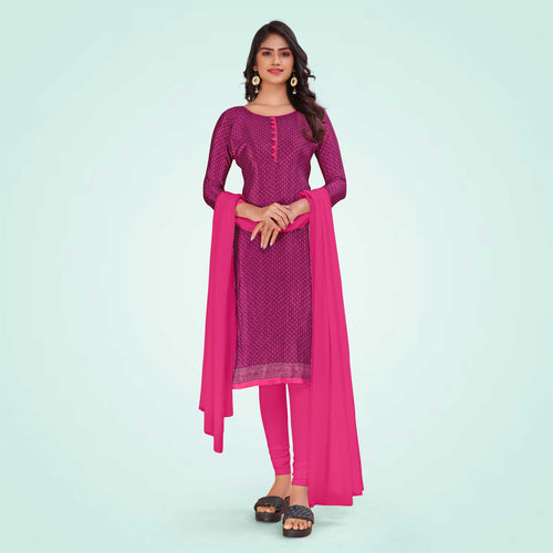 Brown and Orange Women's Premium Italian Silk Small Butty Security Uniform Salwar Kameez
