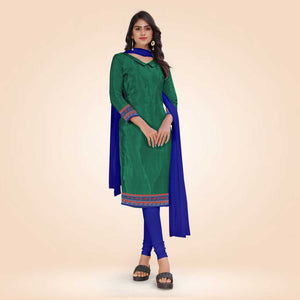 Bottle Green and Navy Blue Women's Premium Italian Silk Discipline Day Teachers Uniform Salwar Kameez