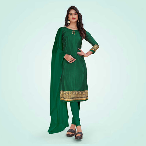 Wine and Beige Women's Premium Italian Silk Plain Gaala Border Showroom Staff Uniform Salwar Kameez