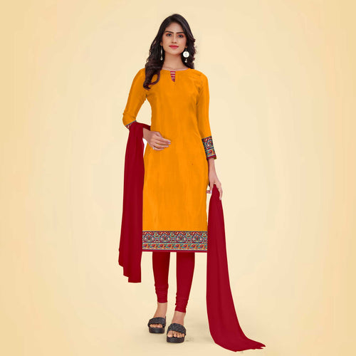 Pistachio and Turquoise Women's Premium Italian Silk Plain Gaala Border Resort Uniform Salwar Kameez