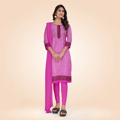 Brown Women's Premium Italian Silk Small Butty College Uniform Salwar Kameez