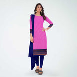 Lavender Pink and Navy Blue Women's Premium Italian Silk Discipline Day Taj Hotel Uniform Salwar Kameez