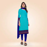 Yellow and Navy Blue Women's Premium Italian Silk Discipline Day School Teacher Uniform Salwar Kameez