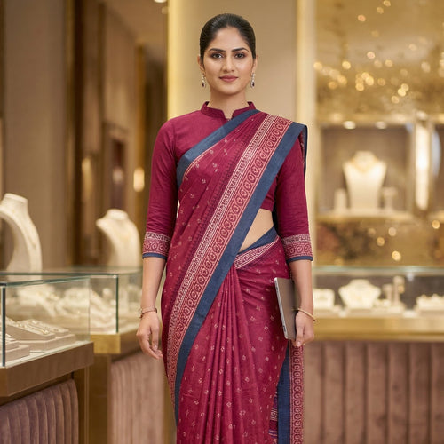Saraswati Shishu Vidya Mandir Prayagraj School Teacher Uniform Sarees 2397