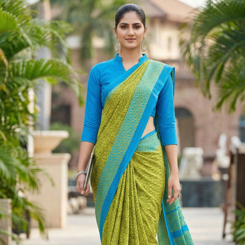 Saraswati Shishu Vidya Mandir Prayagraj School Teacher Uniform Sarees 2133