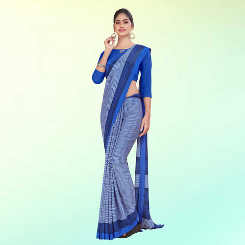 Grey Women's Premium Italian Silk Small Butty Office Uniform Saree