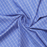 Blue Chex Corporate Uniform Shirt And Navy Blue Trousers Unstitched Fabrics Set