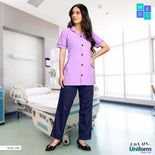 Lavender And Navy Blue Hospital Uniform For Nurses | Clinic Uniforms | Nurse Uniform, 1549