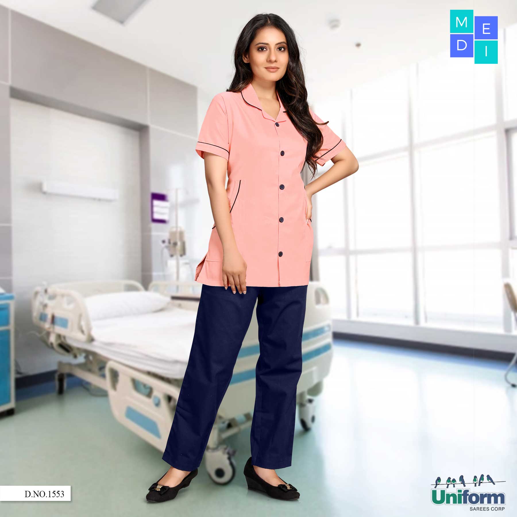 pink nurse dress uniform Female Pink Polyester Nurse Dress at 850/piece in Ahmedabad
