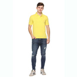 Men's Solid Cotton Blend Regular Fit Polo Neck Half Sleeve Fastees T-Shirt