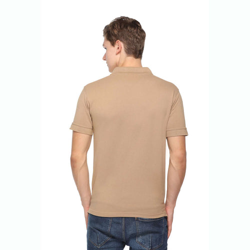 Men's Solid Cotton Blend Regular Fit Polo Neck Half Sleeve Fastees T-Shirt