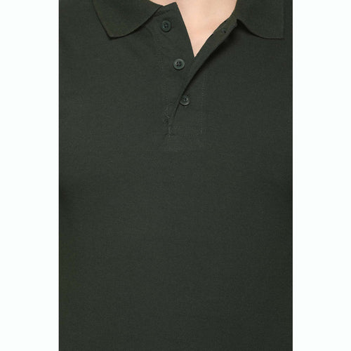 Men's Solid Cotton Blend Regular Fit Polo Neck Half Sleeve Fastees T-Shirt