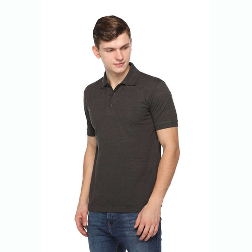 Men's Solid Cotton Blend Regular Fit Polo Neck Half Sleeve Fastees T-Shirt