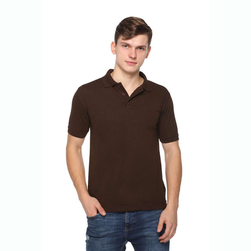 Men's Solid Cotton Blend Regular Fit Polo Neck Half Sleeve Fasteest-Shirt