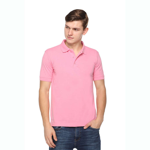 Men's Solid Cotton Blend Regular Fit Polo Neck Half Sleeve Fastees T-Shirt