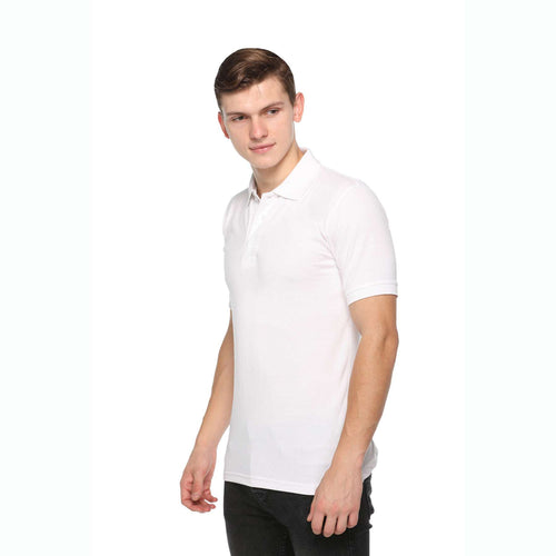 Men's Solid Cotton Blend Regular Fit Polo Neck Half Sleeve Fastees T-Shirt