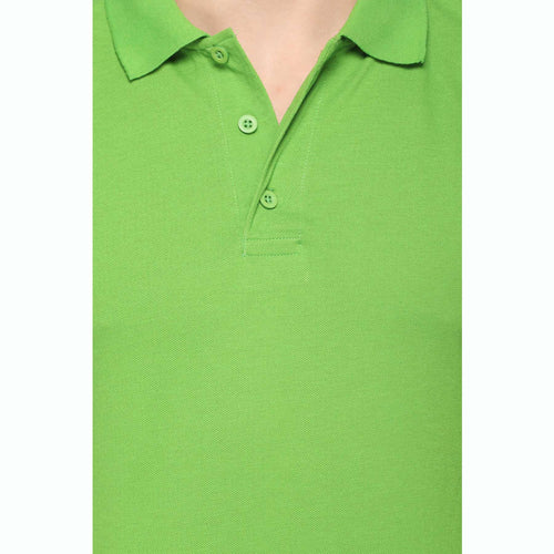 Men's Solid Cotton Blend Regular Fit Polo Neck Half Sleeve Fastees T-Shirt