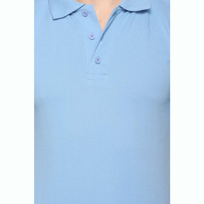 Men's Solid Cotton Blend Regular Fit Polo Neck Half Sleeve Fastees T-Shirt