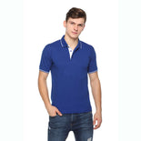 Men's Solid Cotton Blend Regular Fit Polo Neck Half Sleeve Highline T-Shirt