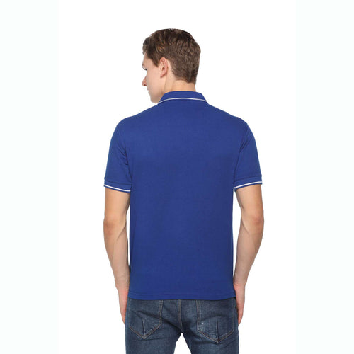 Men's Solid Cotton Blend Regular Fit Polo Neck Half Sleeve Highline T-Shirt