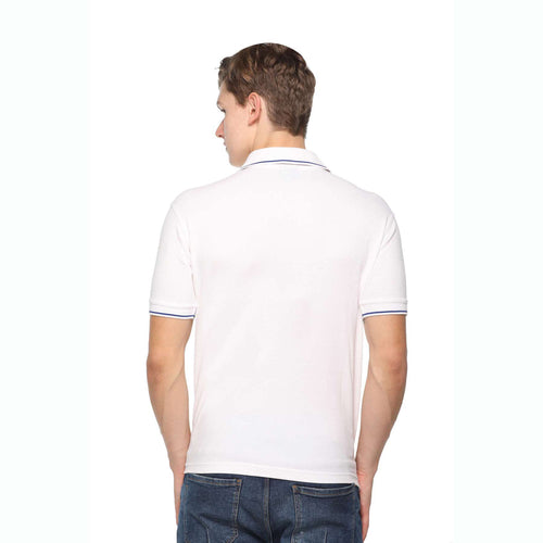 Men's Solid Cotton Blend Regular Fit Polo Neck Half Sleeve Highline T-Shirt