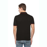 Men's Solid Cotton Blend Regular Fit Polo Neck Half Sleeve Highline T-Shirt