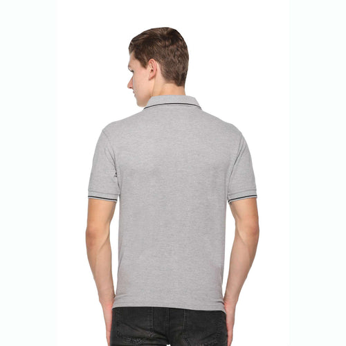 Men's Solid Cotton Blend Regular Fit Polo Neck Half Sleeve Highline T-Shirt (Green)