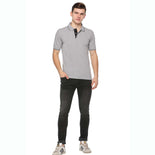 Men's Solid Cotton Blend Regular Fit Polo Neck Half Sleeve Highline T-Shirt