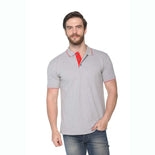 Men's Solid Cotton Blend Regular Fit Polo Neck Half Sleeve Highline T-Shirt