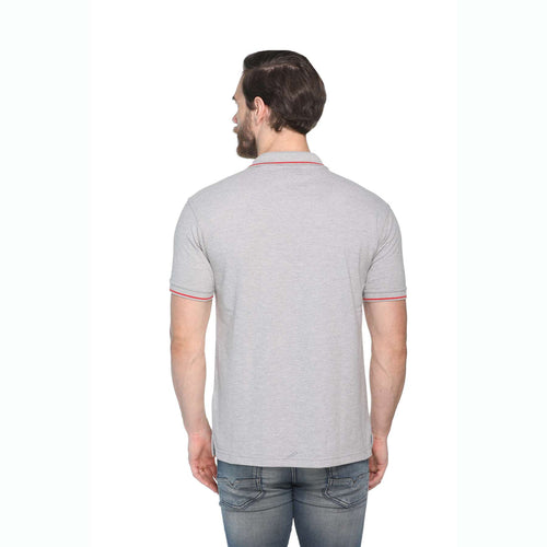 Men's Solid Cotton Blend Regular Fit Polo Neck Half Sleeve Highline T-Shirt