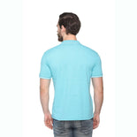 Men's Solid Cotton Blend Regular Fit Polo Neck Half Sleeve Highline T-Shirt (Green)