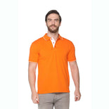 Men's Solid Cotton Blend Regular Fit Polo Neck Half Sleeve Highline T-Shirt