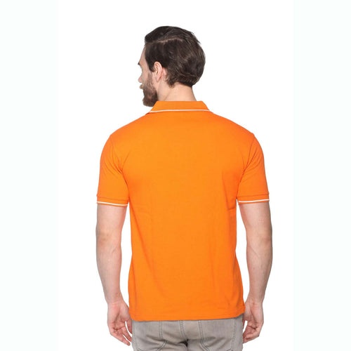 Men's Solid Cotton Blend Regular Fit Polo Neck Half Sleeve Highline T-Shirt