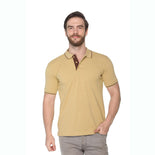 Men's Solid Cotton Blend Regular Fit Polo Neck Half Sleeve Highline T-Shirt