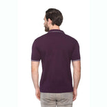 Men's Solid Cotton Blend Regular Fit Polo Neck Half Sleeve Highline T-Shirt