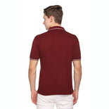 Men's Solid Cotton Blend Regular Fit Polo Neck Half Sleeve Highline T-Shirt