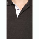 Men's Solid Cotton Blend Regular Fit Polo Neck Half Sleeve Highline T-Shirt