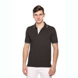 Men's Solid Cotton Blend Regular Fit Polo Neck Half Sleeve Highline T-Shirt