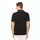 Men's Solid Cotton Blend Regular Fit Polo Neck Half Sleeve Highline T-Shirt