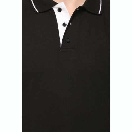 Men's Solid Cotton Blend Regular Fit Polo Neck Half Sleeve Highline T-Shirt