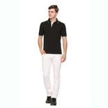 Men's Solid Cotton Blend Regular Fit Polo Neck Half Sleeve Highline T-Shirt