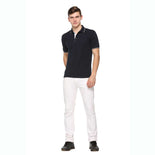 Men's Solid Cotton Blend Regular Fit Polo Neck Half Sleeve Highline T-Shirt