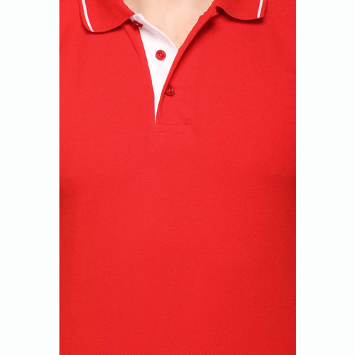 Men's Solid Cotton Blend Regular Fit Polo Neck Half Sleeve Highline T-Shirt