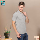 Men's Solid Cotton Blend Regular Fit Polo Neck Half Sleeve Fastees T-Shirt