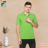 Men's Solid Cotton Blend Regular Fit Polo Neck Half Sleeve Fastees T-Shirt
