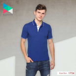 Men's Solid Cotton Blend Regular Fit Polo Neck Half Sleeve Highline T-Shirt