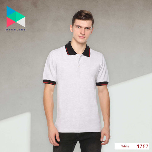 Men's Solid Cotton Blend Regular Fit Polo Neck Half Sleeve Highline T-Shirt
