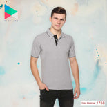 Men's Solid Cotton Blend Regular Fit Polo Neck Half Sleeve Highline T-Shirt