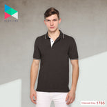 Men's Solid Cotton Blend Regular Fit Polo Neck Half Sleeve Highline T-Shirt